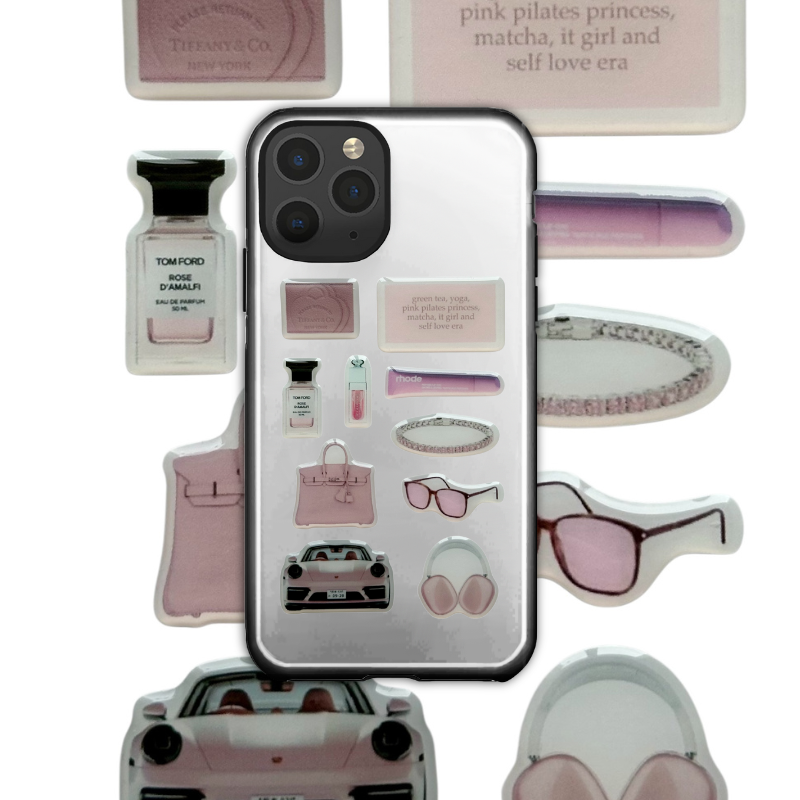 10 stickers 3D girly & luxueux. Affirmations de self love dans un style inspiré d’Elle Woods. Féminité, ambition et confiance rose au quotidien.